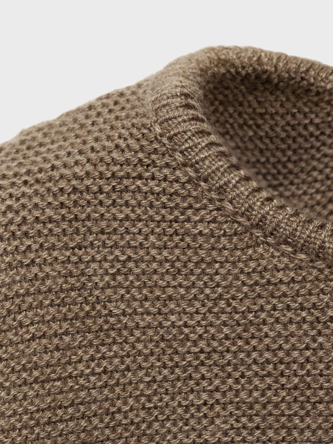 Product image 3 of 4, which shows Mango Baby Cotton Blend Long Sleeved Cardigan, Medium Brown, 1-3 months