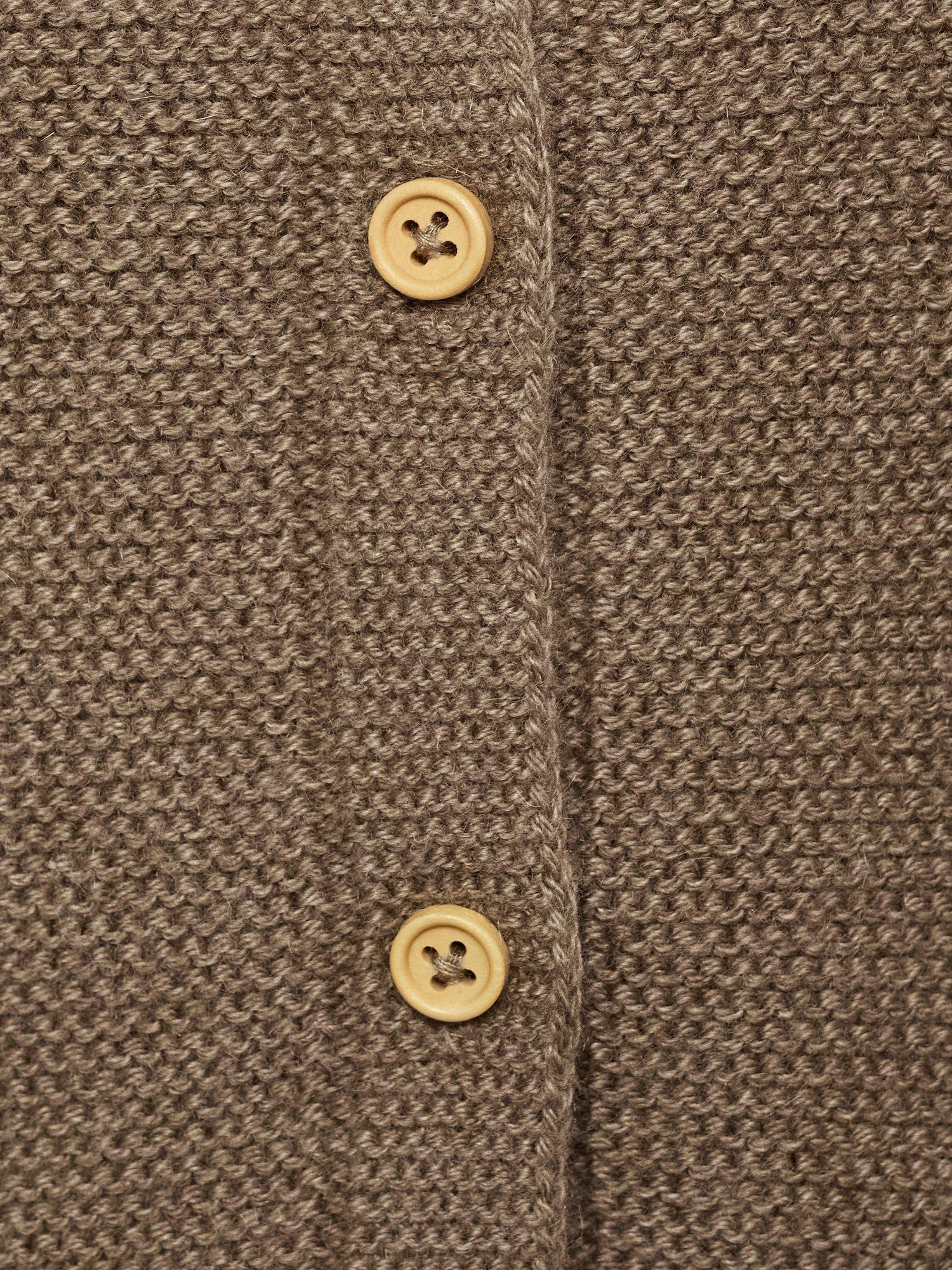 Product image 4 of 4, which shows Mango Baby Cotton Blend Long Sleeved Cardigan, Medium Brown, 1-3 months