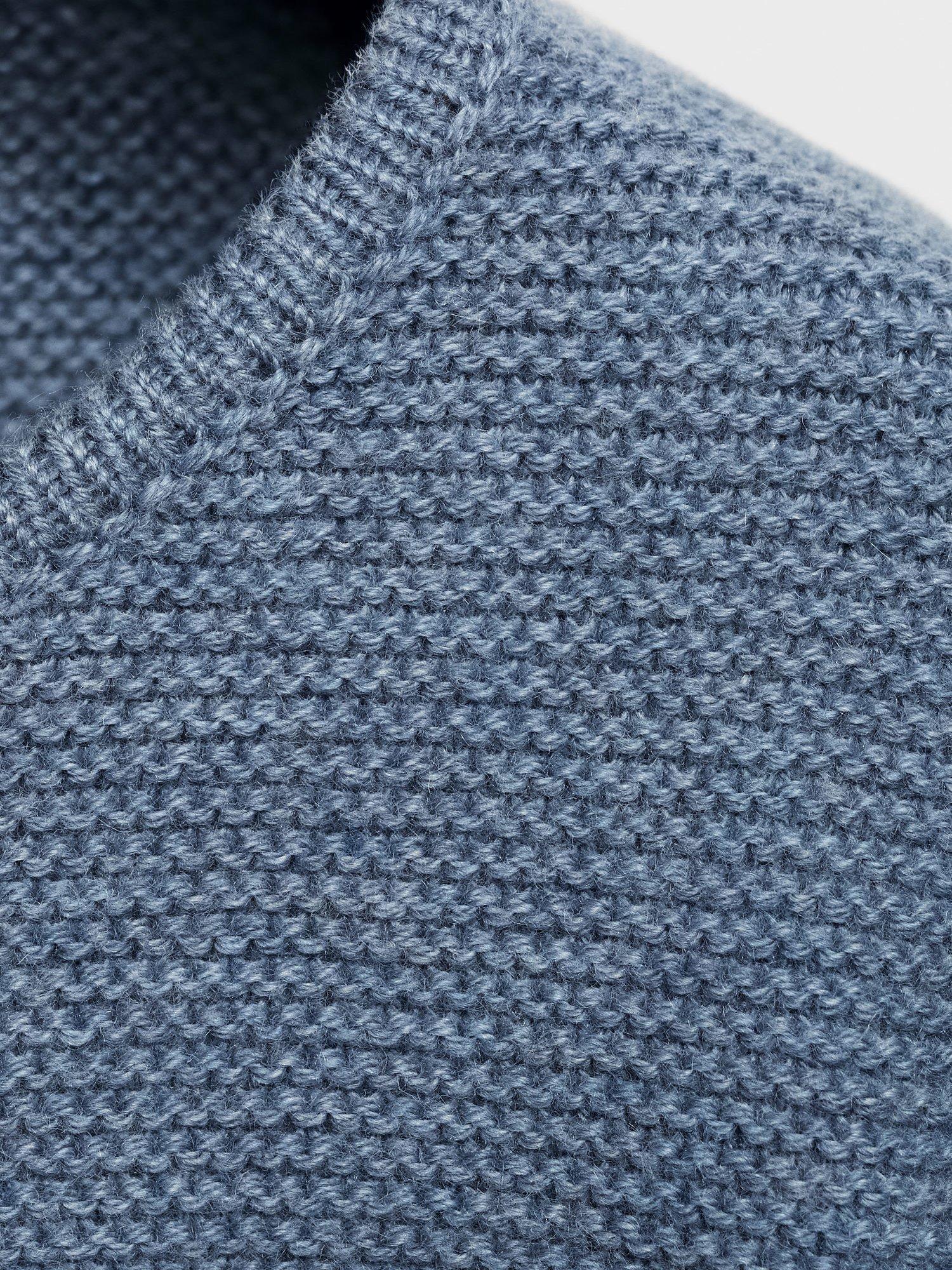 Product image 4 of 4, which shows Mango Baby Cotton Blend Long Sleeved Cardigan, Medium Blue, 1-3 months