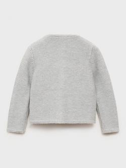 Mango Baby Cotton Blend Long Sleeved Cardigan - view 2, Medium Grey