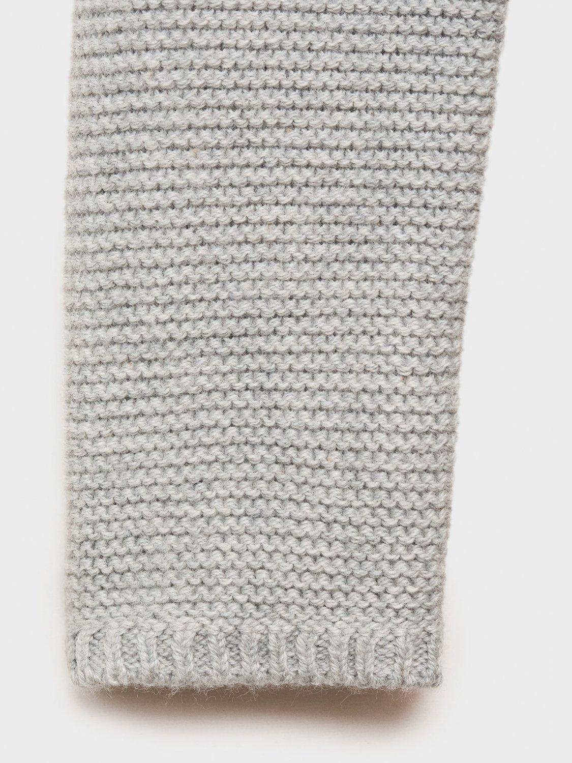 Product image 4 of 4, which shows Mango Baby Cotton Blend Long Sleeved Cardigan, Medium Grey, 1-3 months