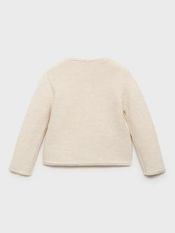 Mango Baby Cotton Blend Long Sleeved Cardigan - view 2, Light Pastel Brown