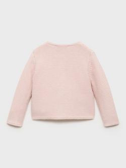 Mango Baby Cotton Blend Long Sleeved Cardigan - view 2, Light Pastel Pink