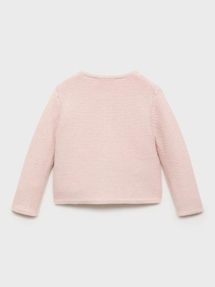 Mango Baby Cotton Blend Long Sleeved Cardigan - view 2, Light Pastel Pink