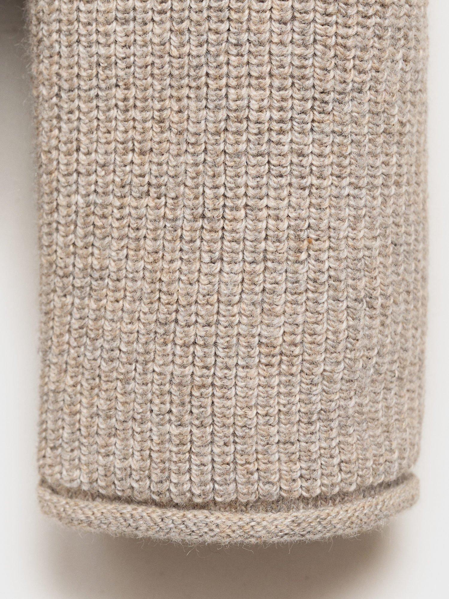 Product image 3 of 4, which shows Mango Kids' Chesterc Knitted Cardigan, Light Beige, 9-12 months