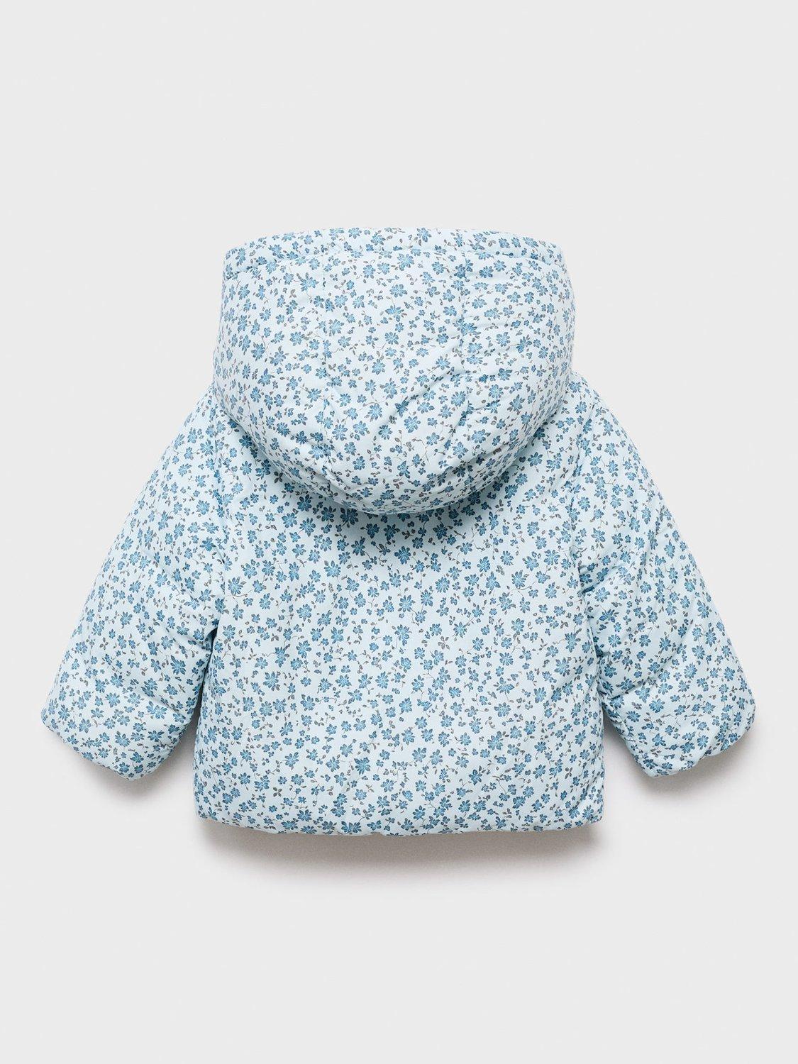 Product image 2 of 4, which shows Mango Baby Porti Hooded Puffer Jacket, Medium Blue, 3-6 months