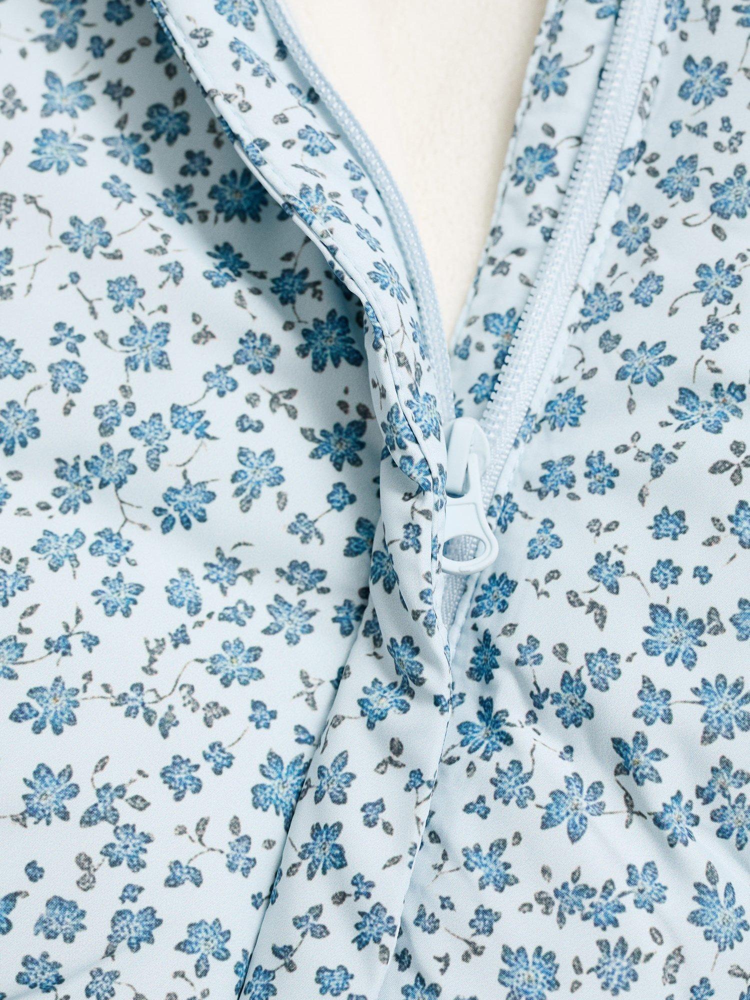 Product image 3 of 4, which shows Mango Baby Porti Hooded Puffer Jacket, Medium Blue, 3-6 months