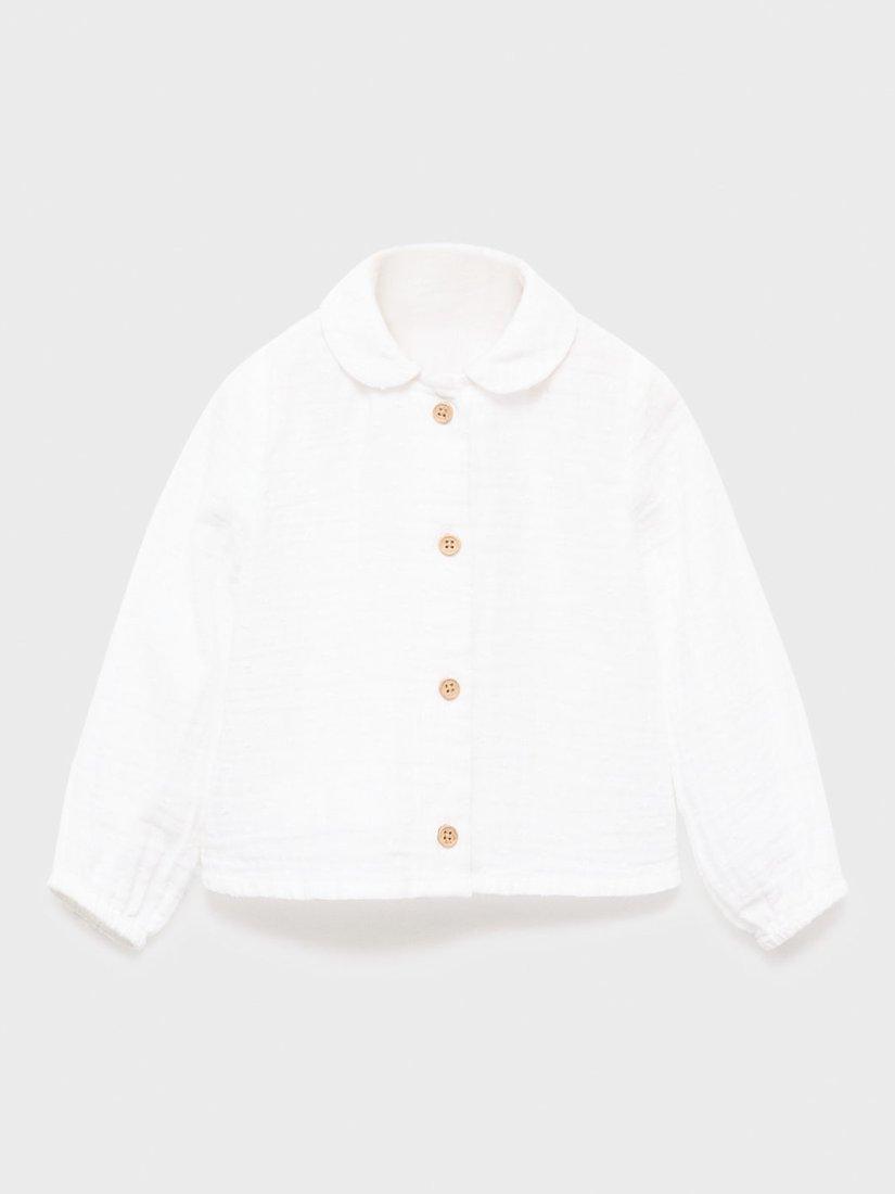 Product image 1 of 4, which shows Mango Baby Shirt, Natural White, 6-9 months