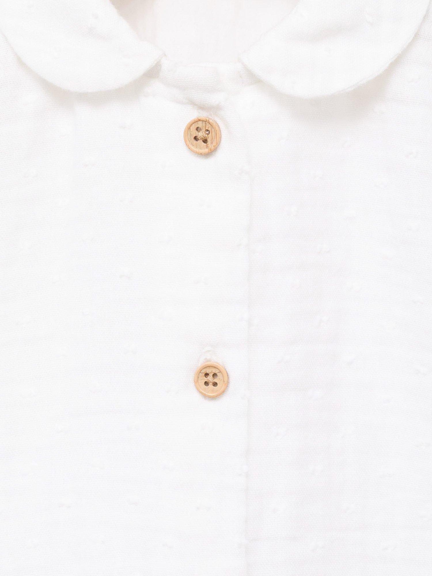 Product image 4 of 4, which shows Mango Baby Shirt, Natural White, 6-9 months