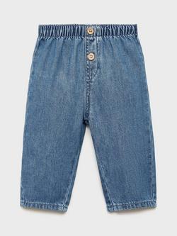 Mango Baby Turbo Denim Elasticated Trousers, Open Blue, Open Blue