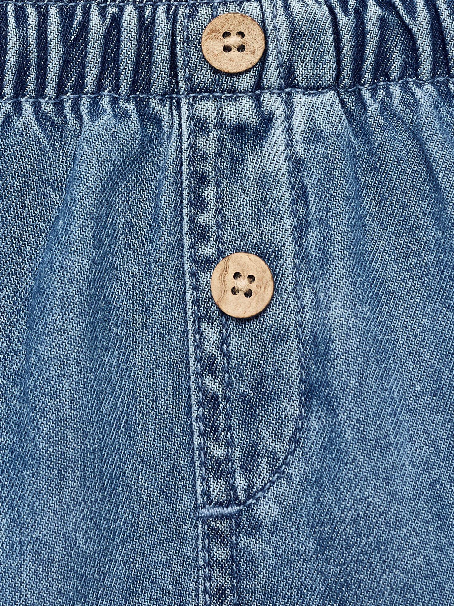 Product image 4 of 4, which shows Mango Baby Turbo Denim Elasticated Trousers, Open Blue, 1-3 months
