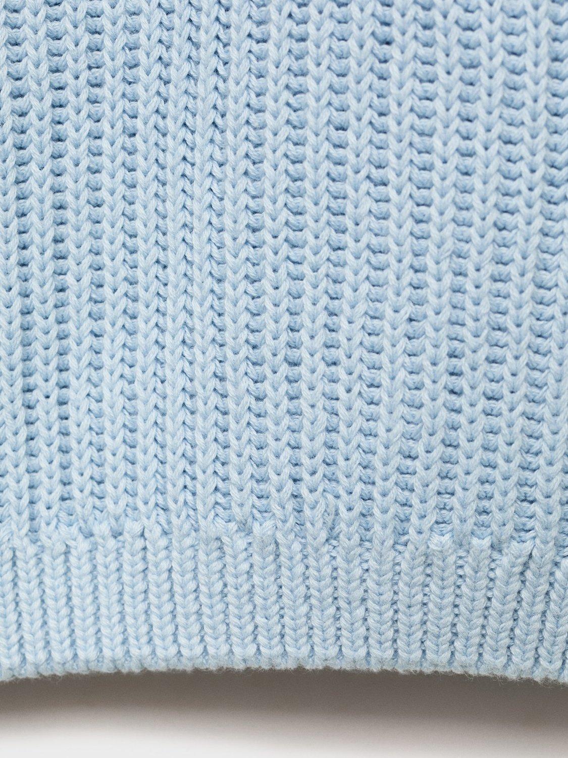 Product image 4 of 5, which shows Mango Kids' Biarritz Cotton Chunky Sweater, Medium Blue, 18-24 months