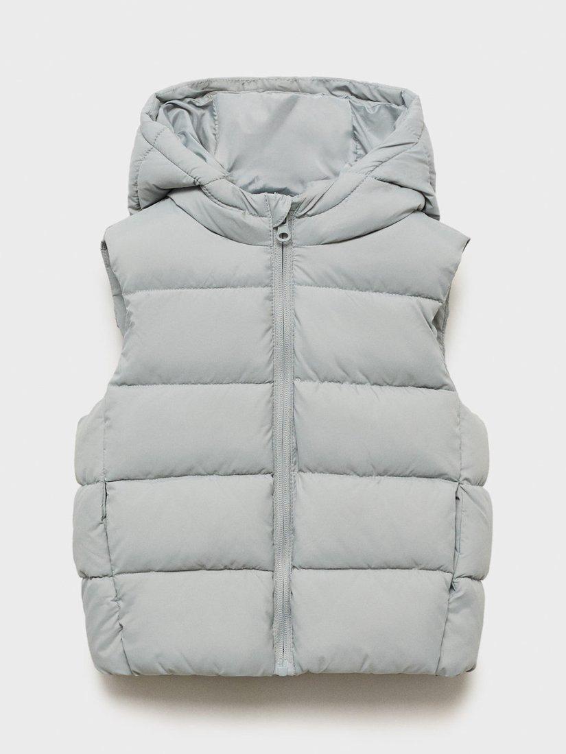 Product image 2 of 6, which shows Mango Kids' Aldov Gilet, Turquoise Aqua, 3-4 years