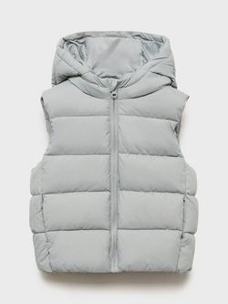 Mango Kids' Aldov Gilet - view 2, Turquoise Aqua