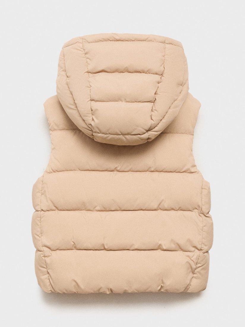 Product image 2 of 4, which shows Mango Kids' Aldov Gilet, Light Pastel Brown, 9-18 months