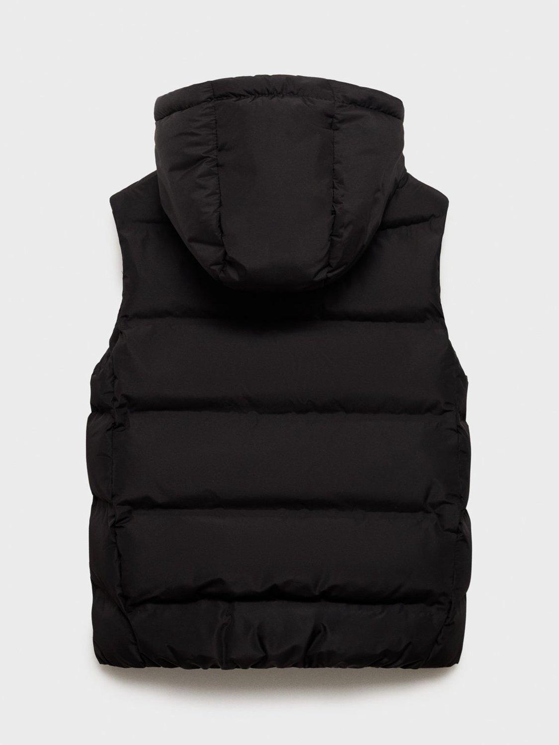 Product image 2 of 4, which shows Mango Kids' Manel Padded Gilet, Black, 11-12 years