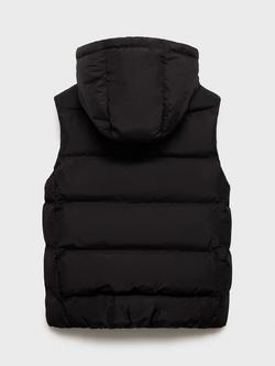 Mango Kids' Manel Padded Gilet - view 2, Black