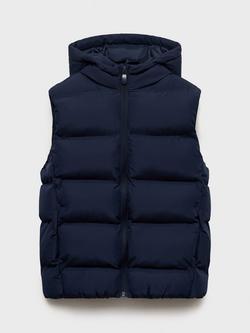 Mango Kids' Manel Padded Gilet, Navy