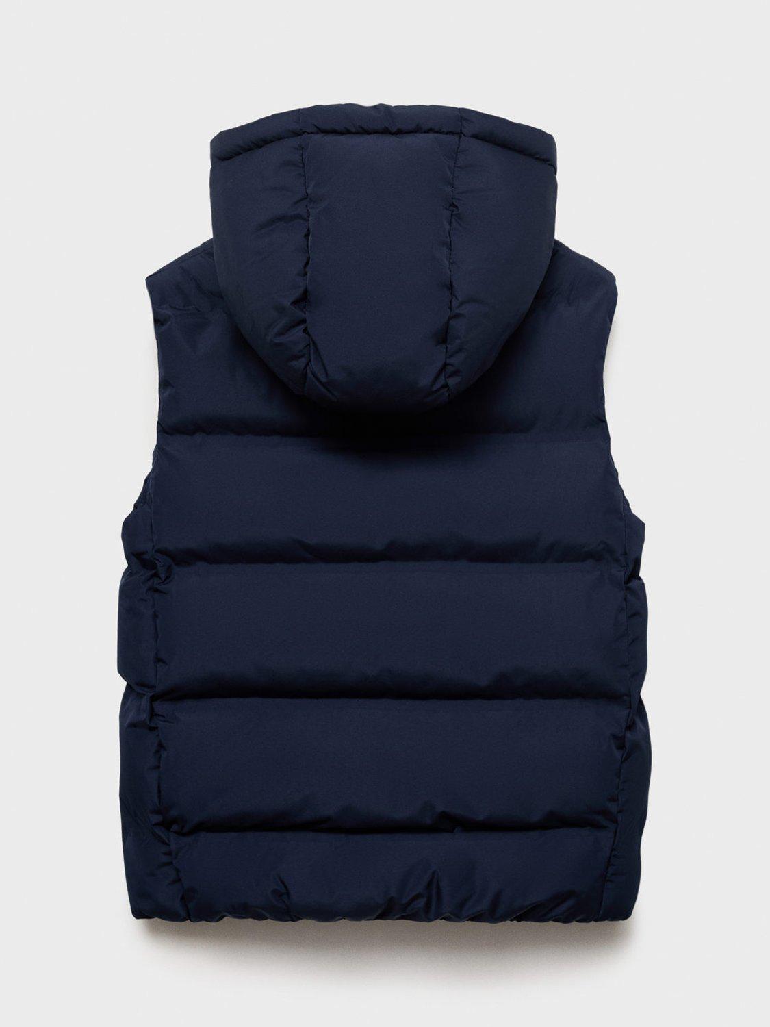Product image 2 of 4, which shows Mango Kids' Manel Padded Gilet, Navy, 5-6 years