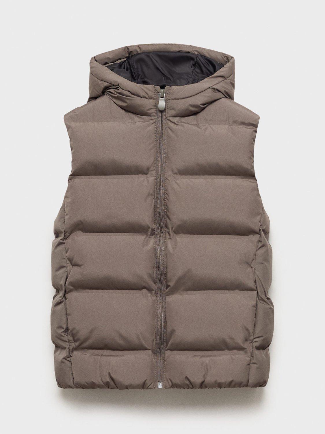 Product image 3 of 7, which shows Mango Kids' Manel Padded Gilet, Medium Brown, 5-6 years