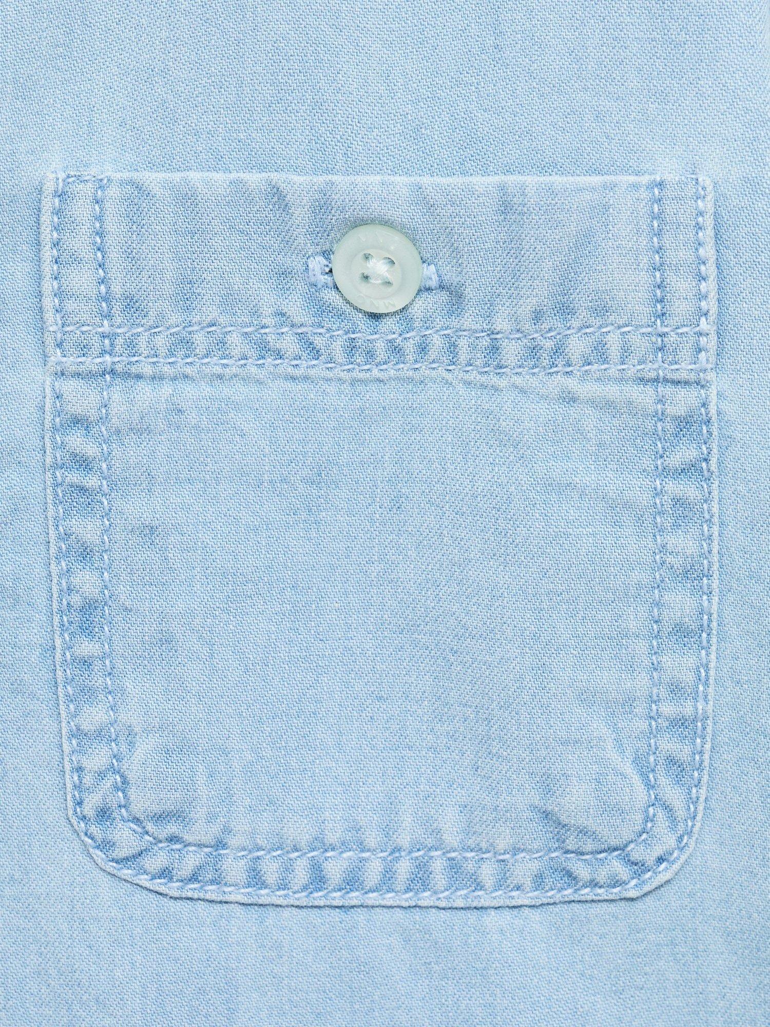 Product image 4 of 5, which shows Mango Kids' Joan Shirt, Open Blue, 9-12 months
