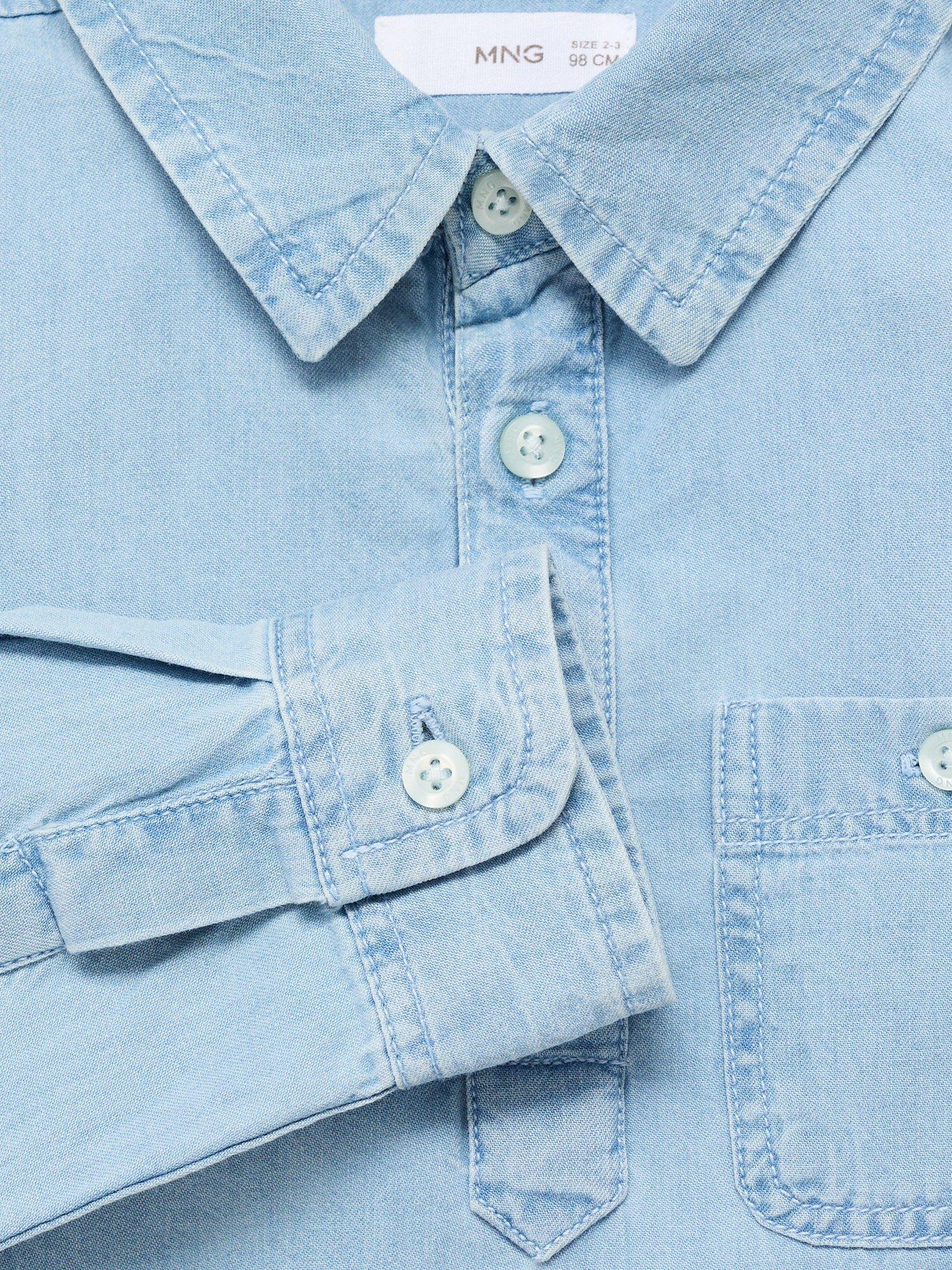 Product image 5 of 5, which shows Mango Kids' Joan Shirt, Open Blue, 9-12 months