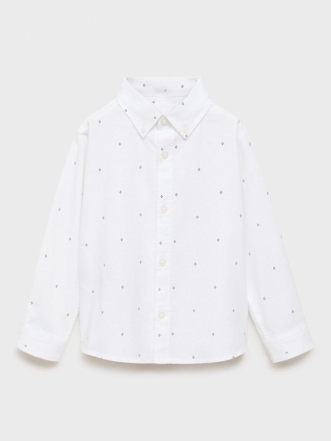 Product image 1 of 4, which shows Mango Kids' Oxford Shirt, White, 2-3 years