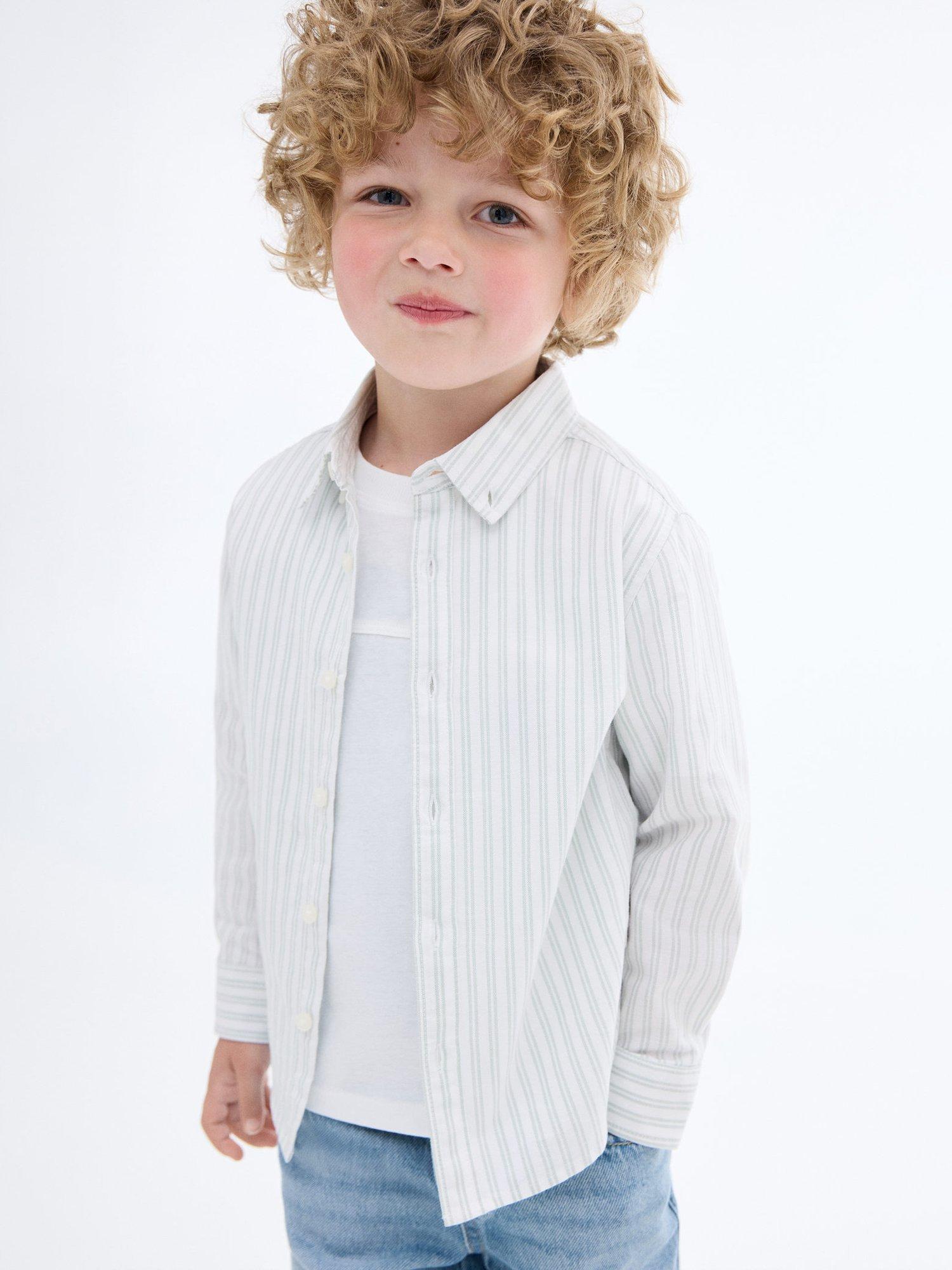 Product image 1 of 5, which shows Mango Kids' Oxford Shirt, Green, 12-18 months