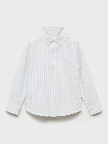 Mango Kids' Oxford Shirt, Green - view 2, Green