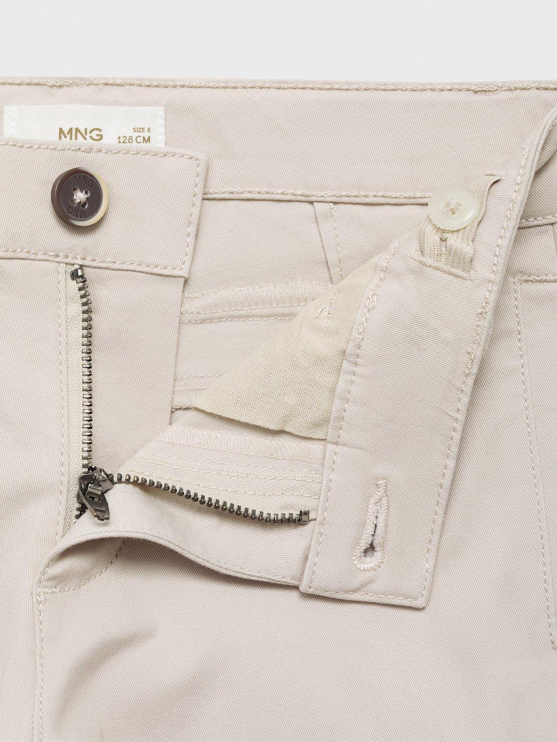 Product image 4 of 5, which shows Mango Kids' Cargo Trousers, Natural White, 10 years