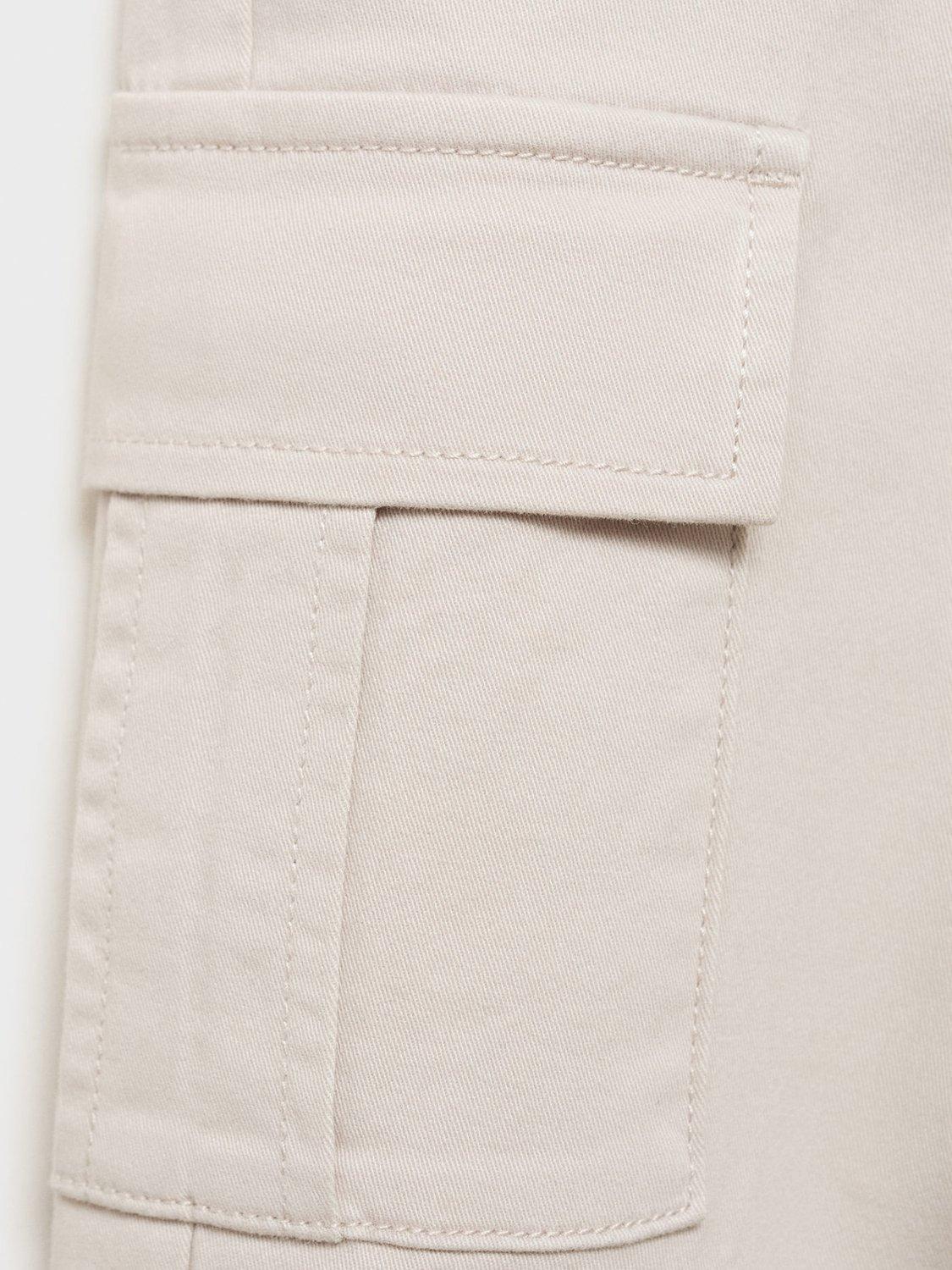 Product image 5 of 5, which shows Mango Kids' Cargo Trousers, Natural White, 10 years