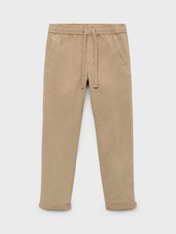 Mango Kids' Franky Drawstring Trousers - view 2, Medium Brown