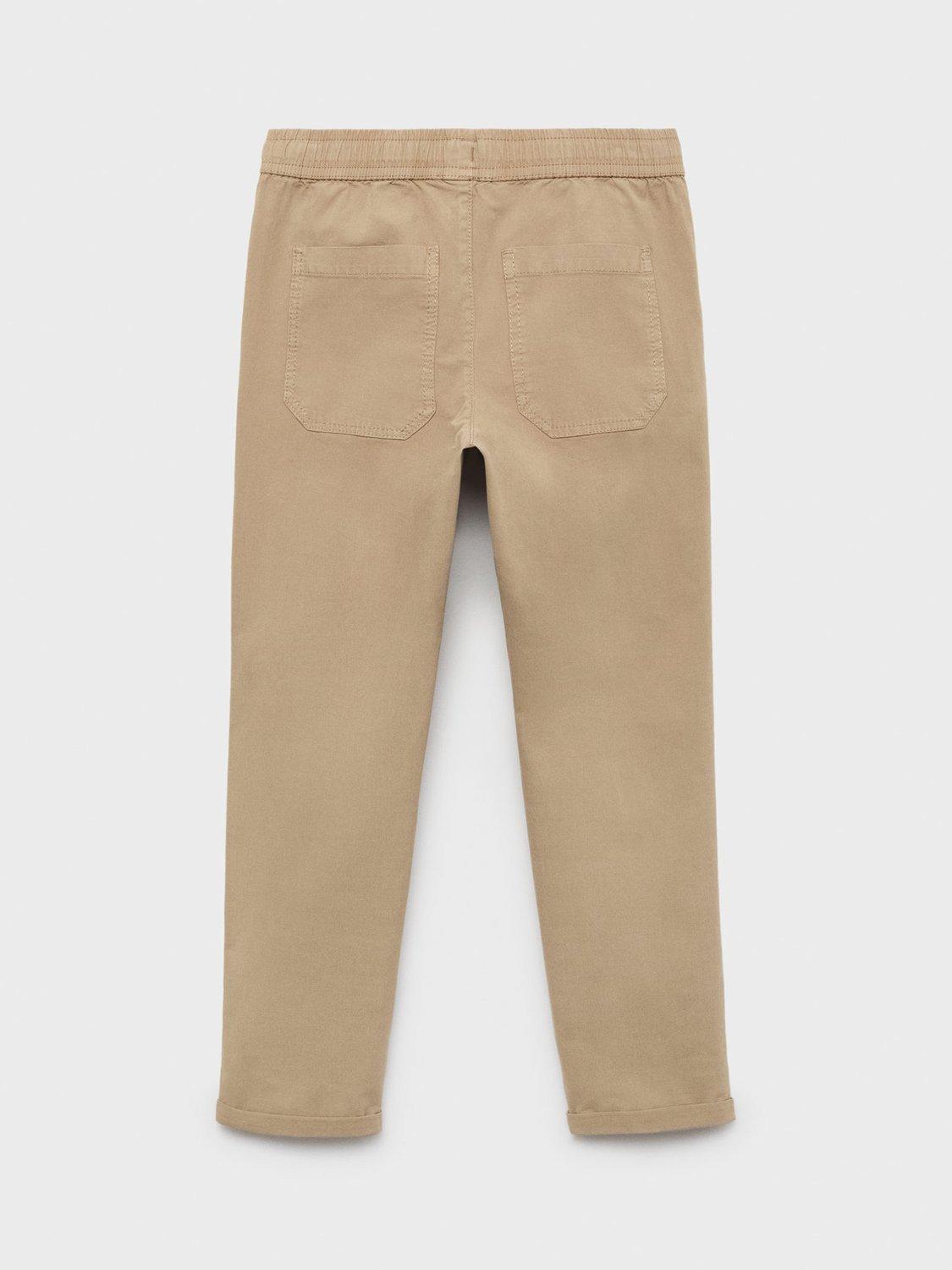 Product image 3 of 5, which shows Mango Kids' Franky Drawstring Trousers, Medium Brown, 10 years