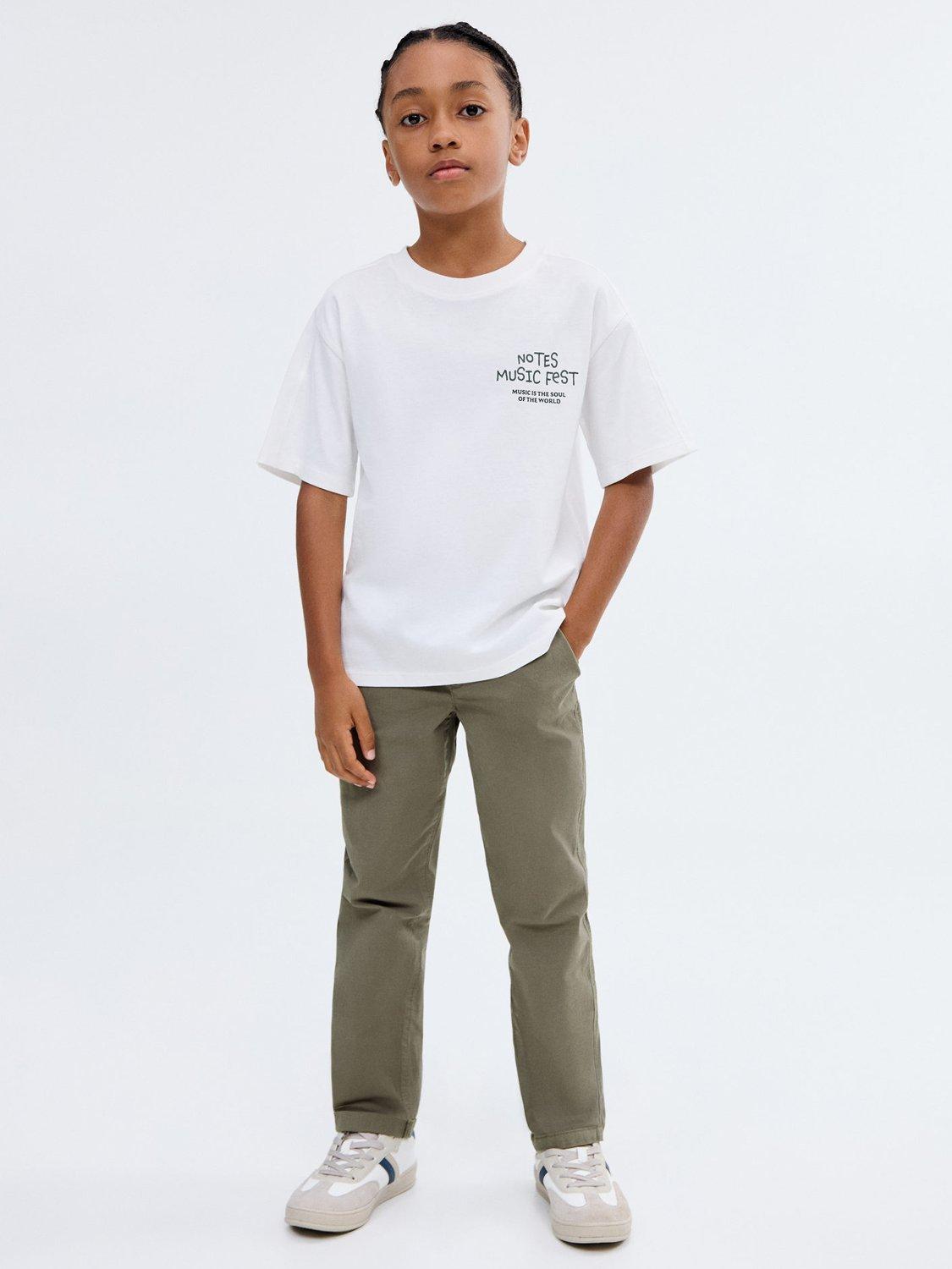 Product image 1 of 6, which shows Mango Kids' Franky Drawstring Trousers, Khaki, 11 years