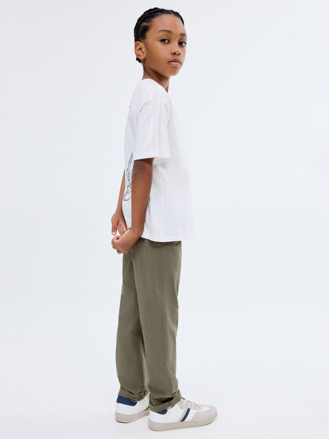 Product image 2 of 6, which shows Mango Kids' Franky Drawstring Trousers, Khaki, 11 years