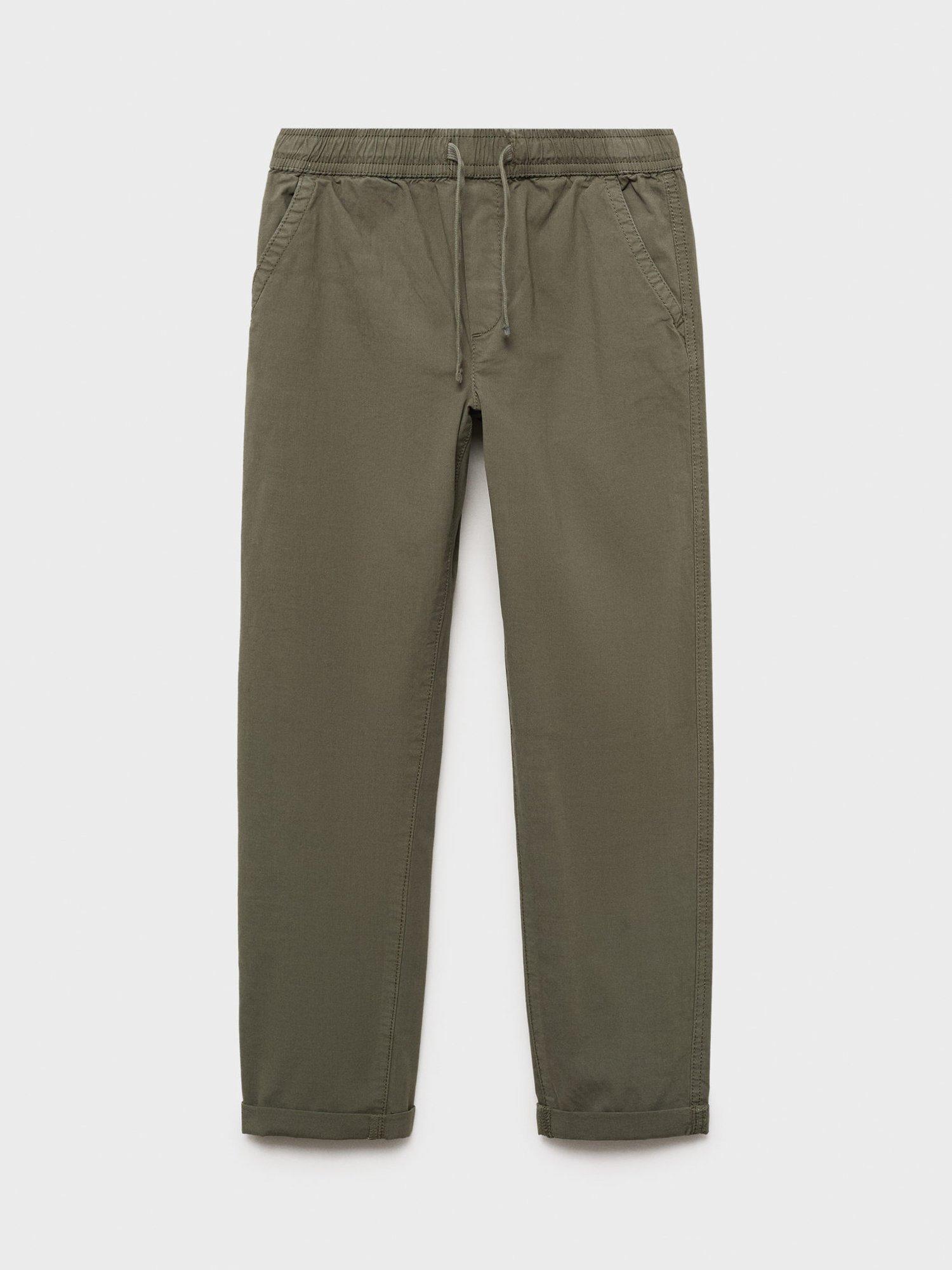 Product image 3 of 6, which shows Mango Kids' Franky Drawstring Trousers, Khaki, 11 years