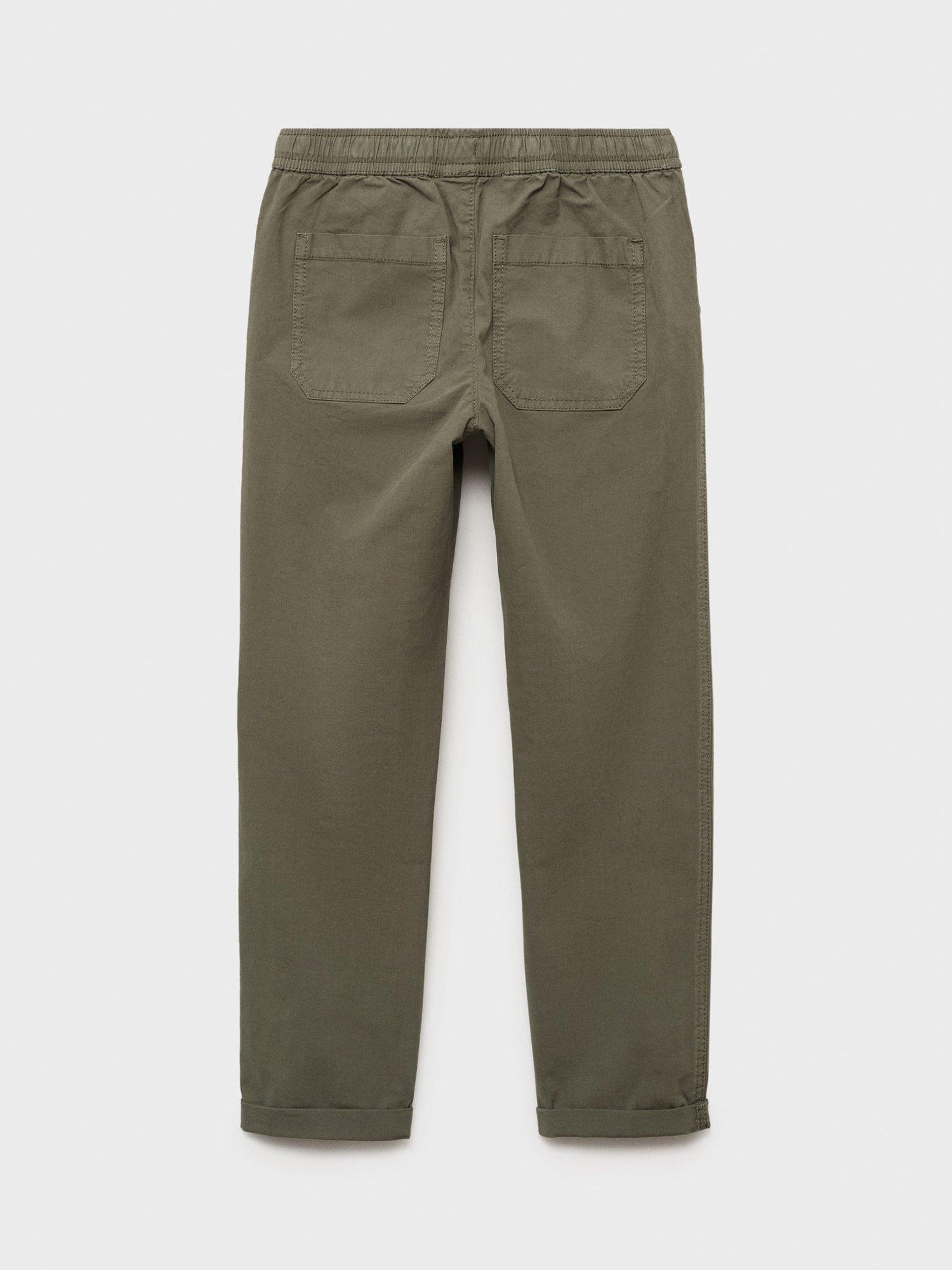 Product image 4 of 6, which shows Mango Kids' Franky Drawstring Trousers, Khaki, 11 years