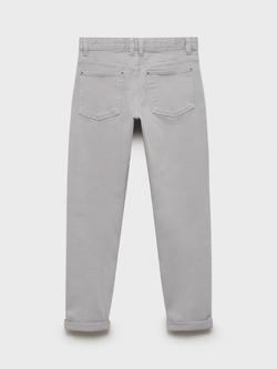 Mango Kids' Peru Cuffed Denim Jeans, Pastel Grey - view 2, Pastel Grey