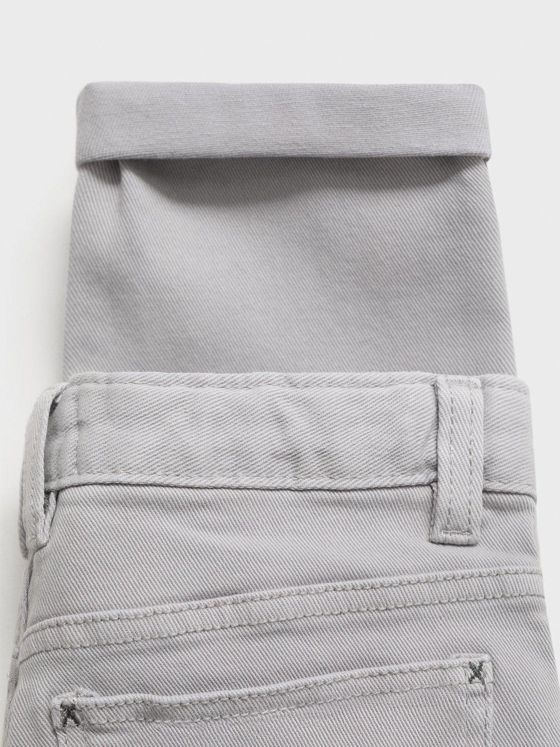 Product image 3 of 4, which shows Mango Kids' Peru Cuffed Denim Jeans, Pastel Grey, 7 years