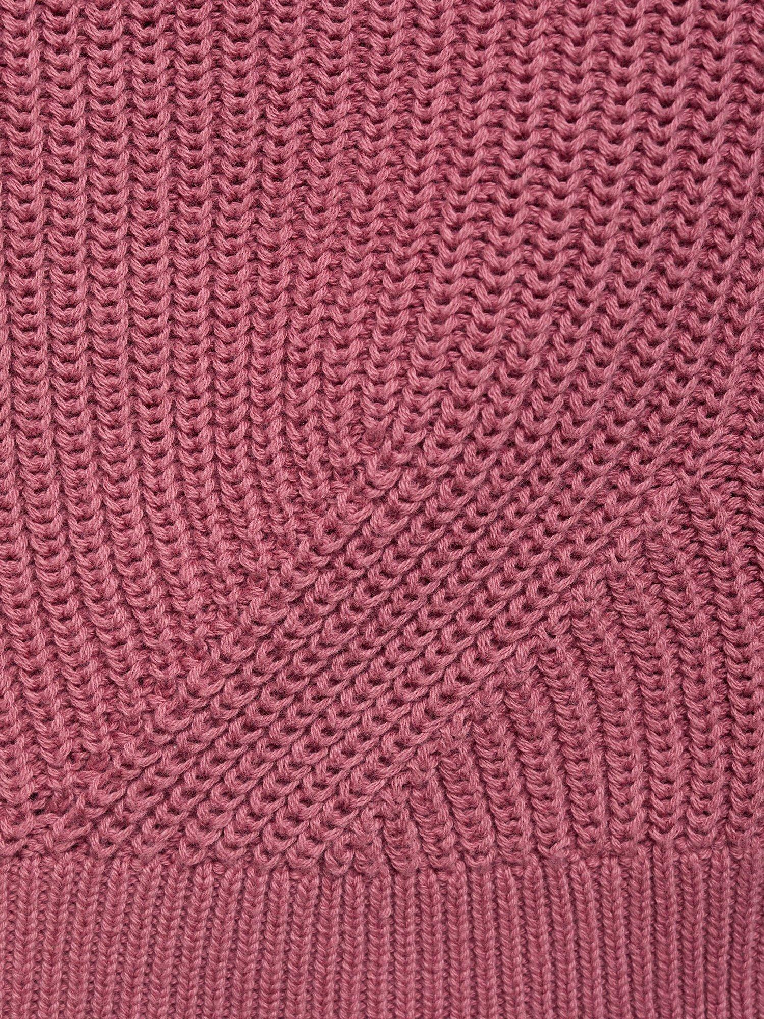 Product image 3 of 4, which shows Mango Kids' Rose Knitted Cotton Cardigan, Dark Red, 5-6 years