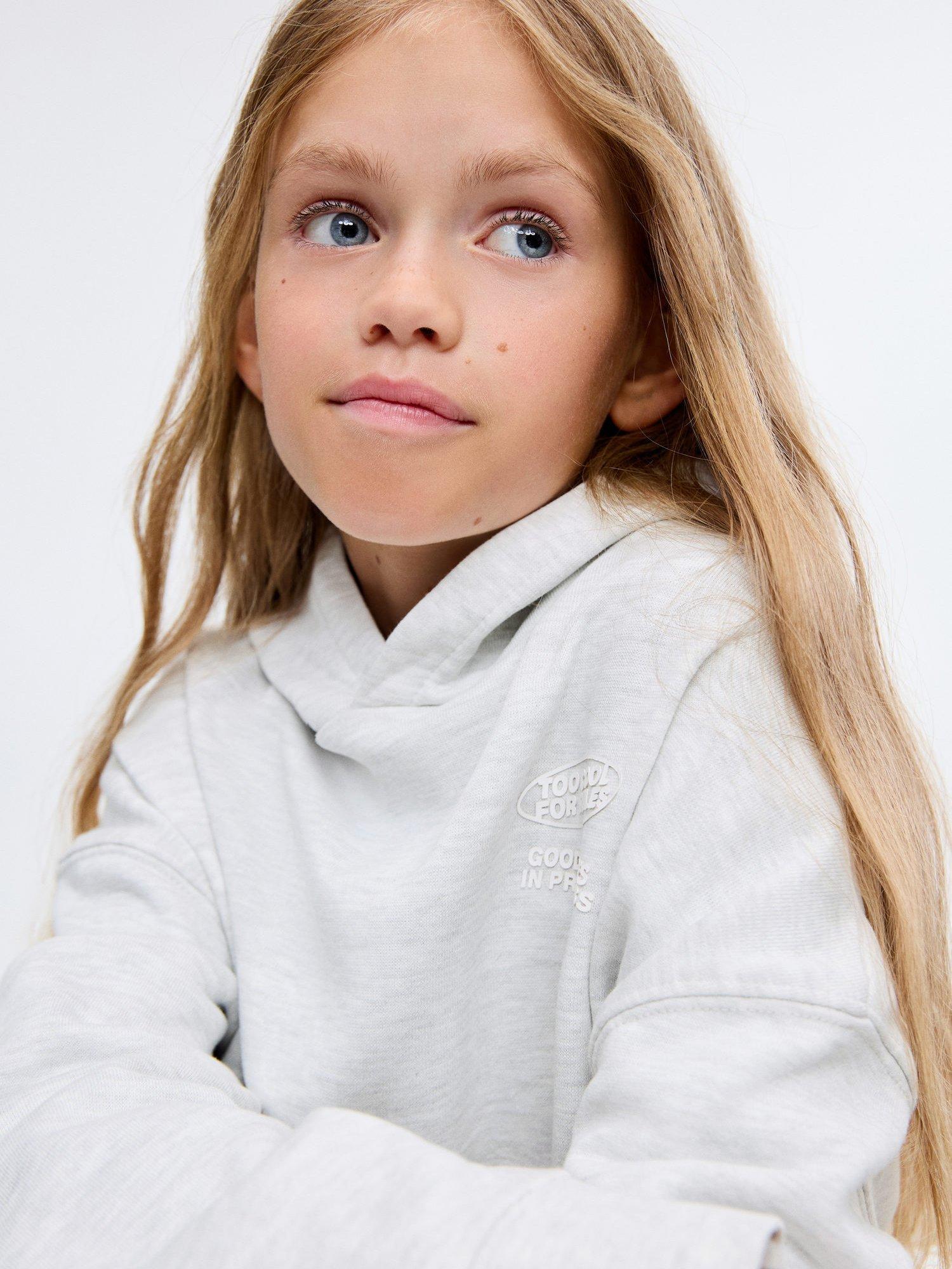 Product image 5 of 6, which shows Mango Kids' Fun Hoodie, Pastel Grey, 11-12 years
