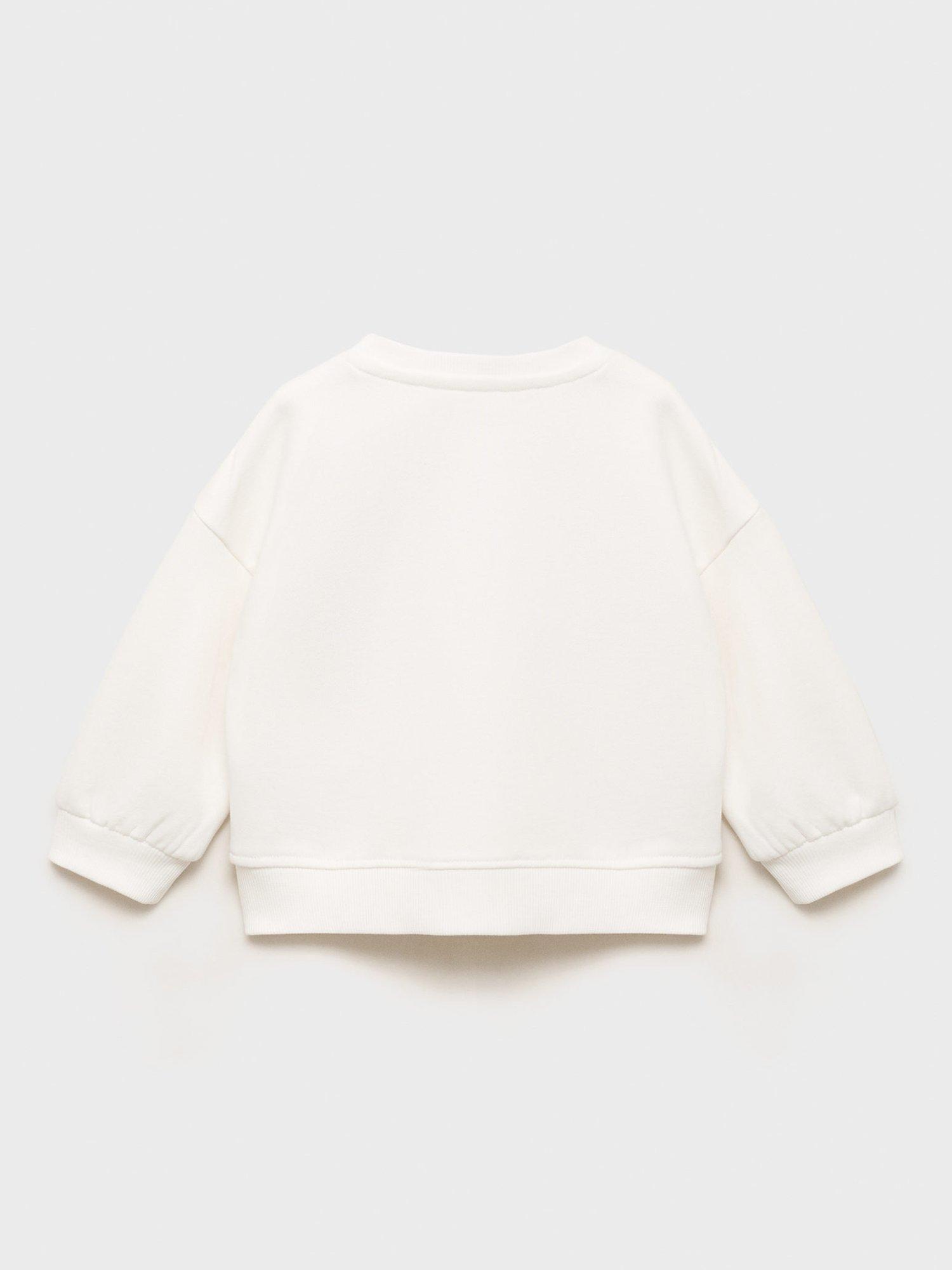 Product image 3 of 5, which shows Mango Kids' Siena Cotton Sweatshirt, Natural White, 18-24 months