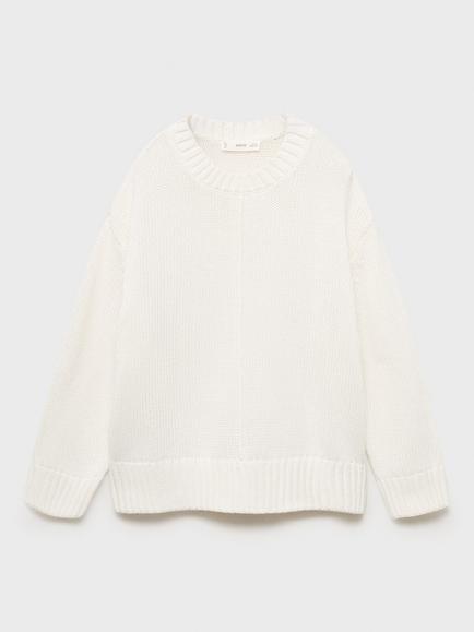 Mango Kids' Siena Cotton Long Sleeved Jumper - view 2, Natural White