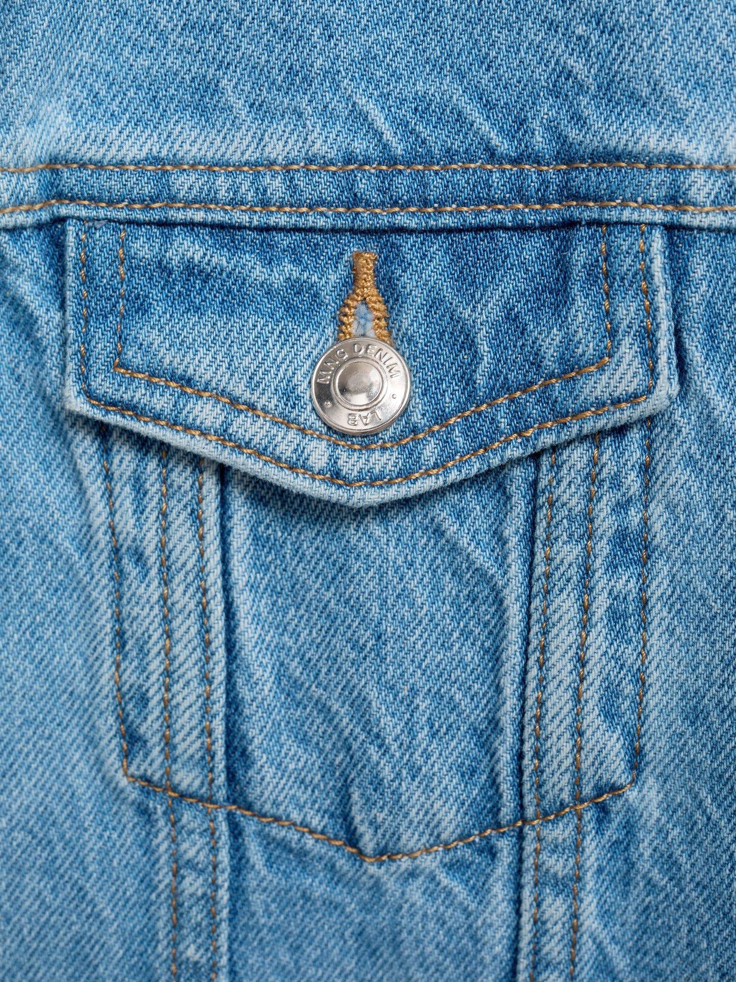 Product image 5 of 7, which shows Mango Kids' Alice Relaxed Denim Jacket, Open Blue, 10 years