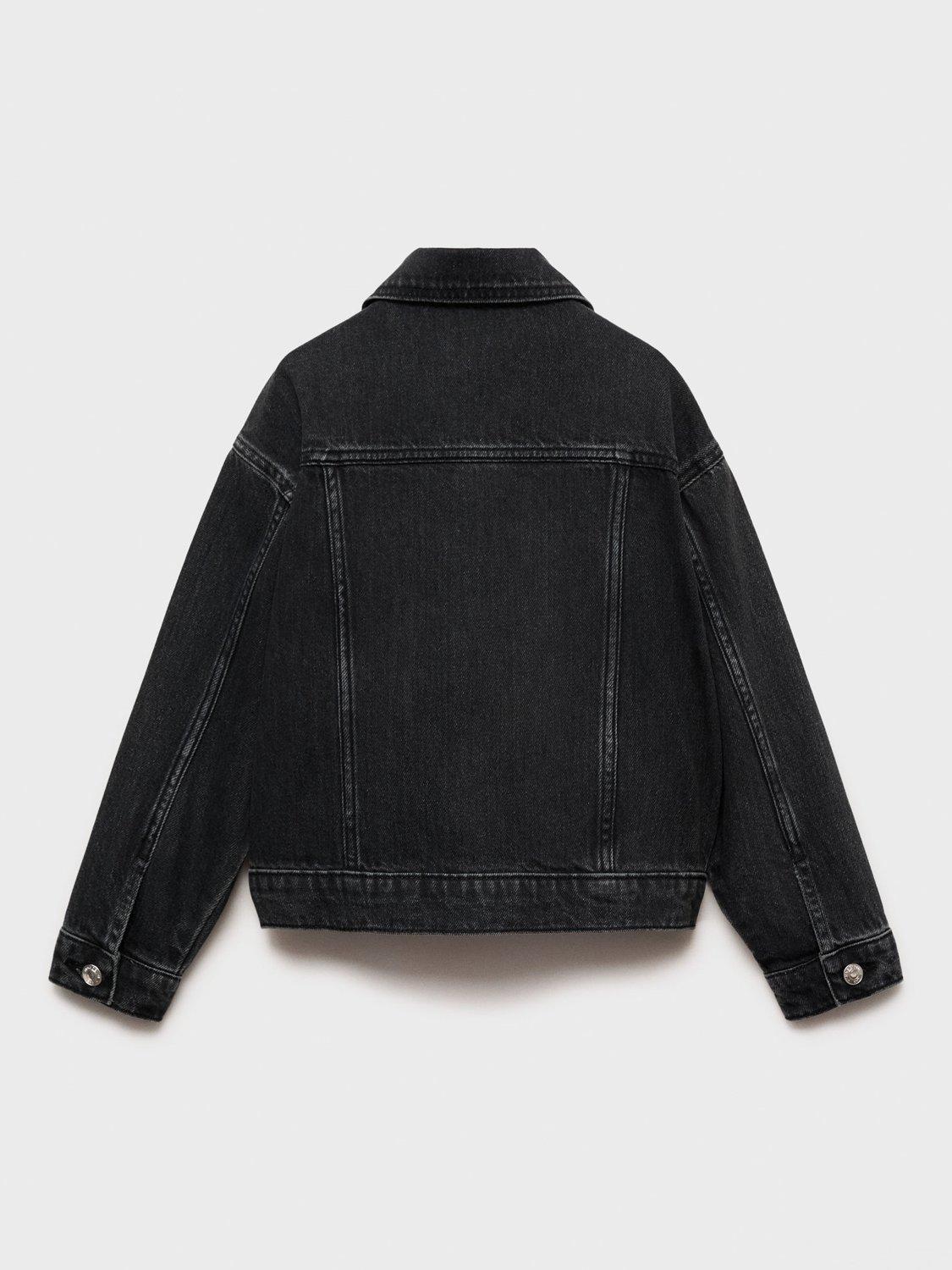 Product image 4 of 7, which shows Mango Kids' Alice Long Sleeved Denim Jacket, Open Grey, 6 years