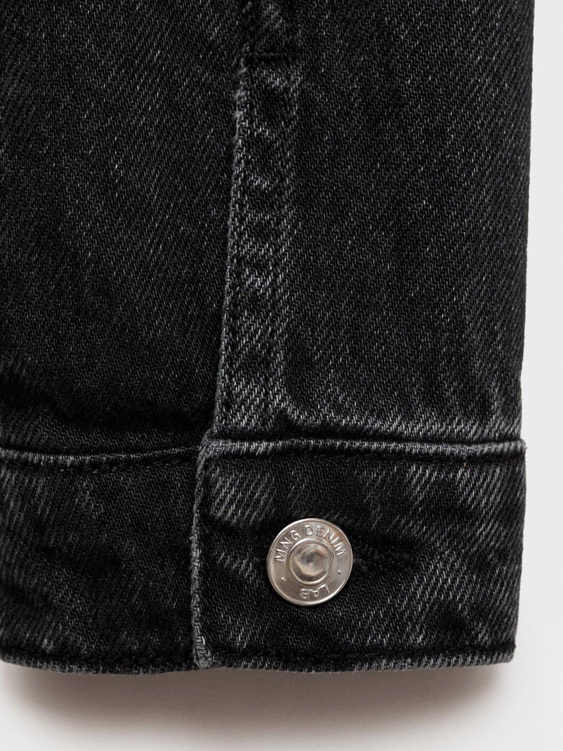 Product image 7 of 7, which shows Mango Kids' Alice Long Sleeved Denim Jacket, Open Grey, 6 years