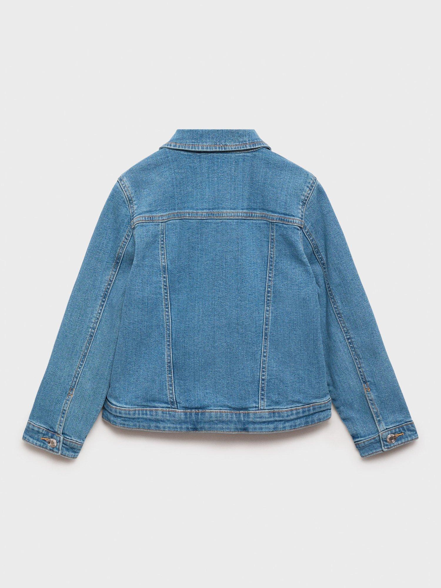 Product image 2 of 4, which shows Mango Kids' Allegra Demin Jacket, Mid Blue, 7 years