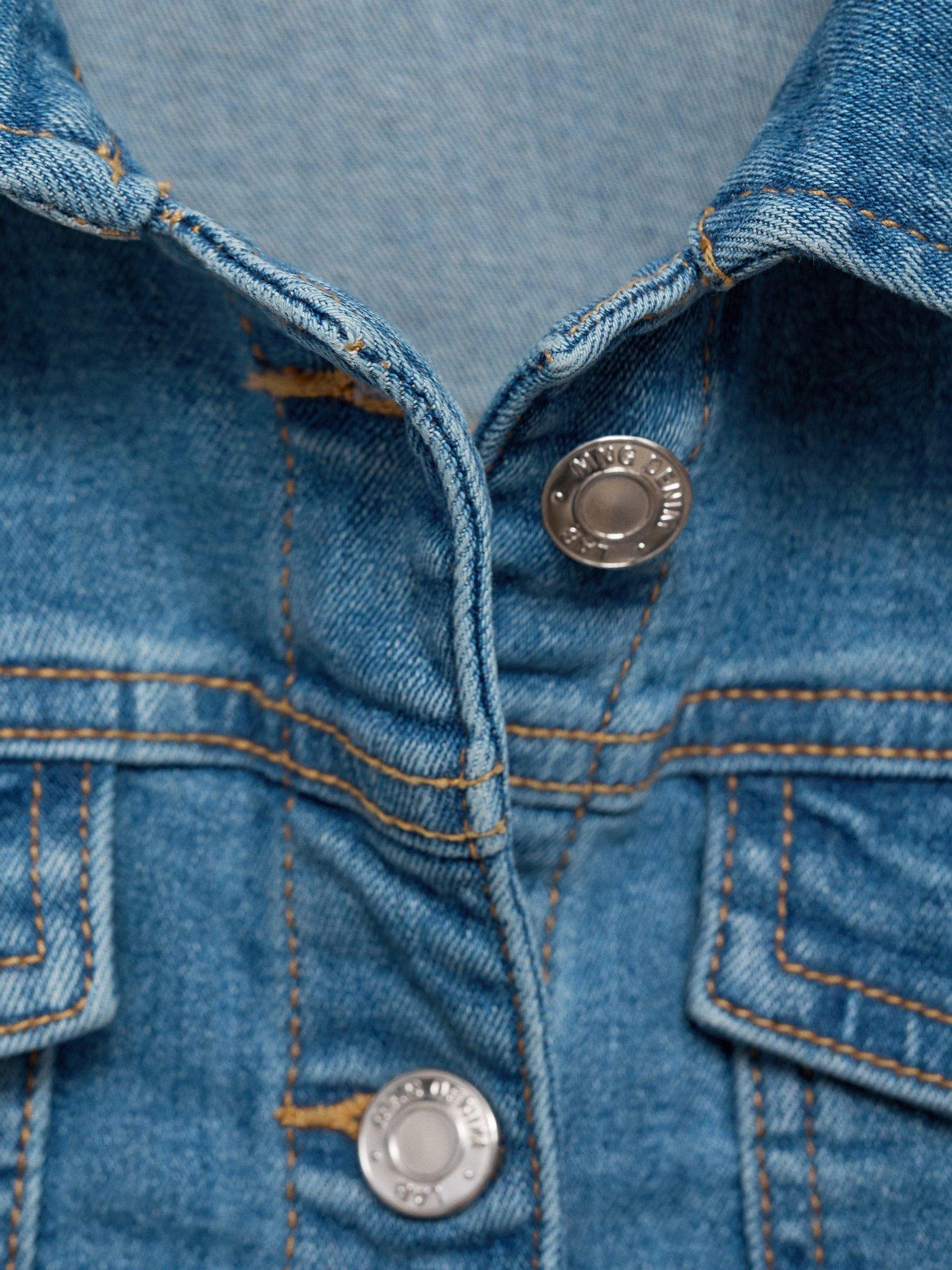 Product image 3 of 4, which shows Mango Kids' Allegra Demin Jacket, Mid Blue, 7 years