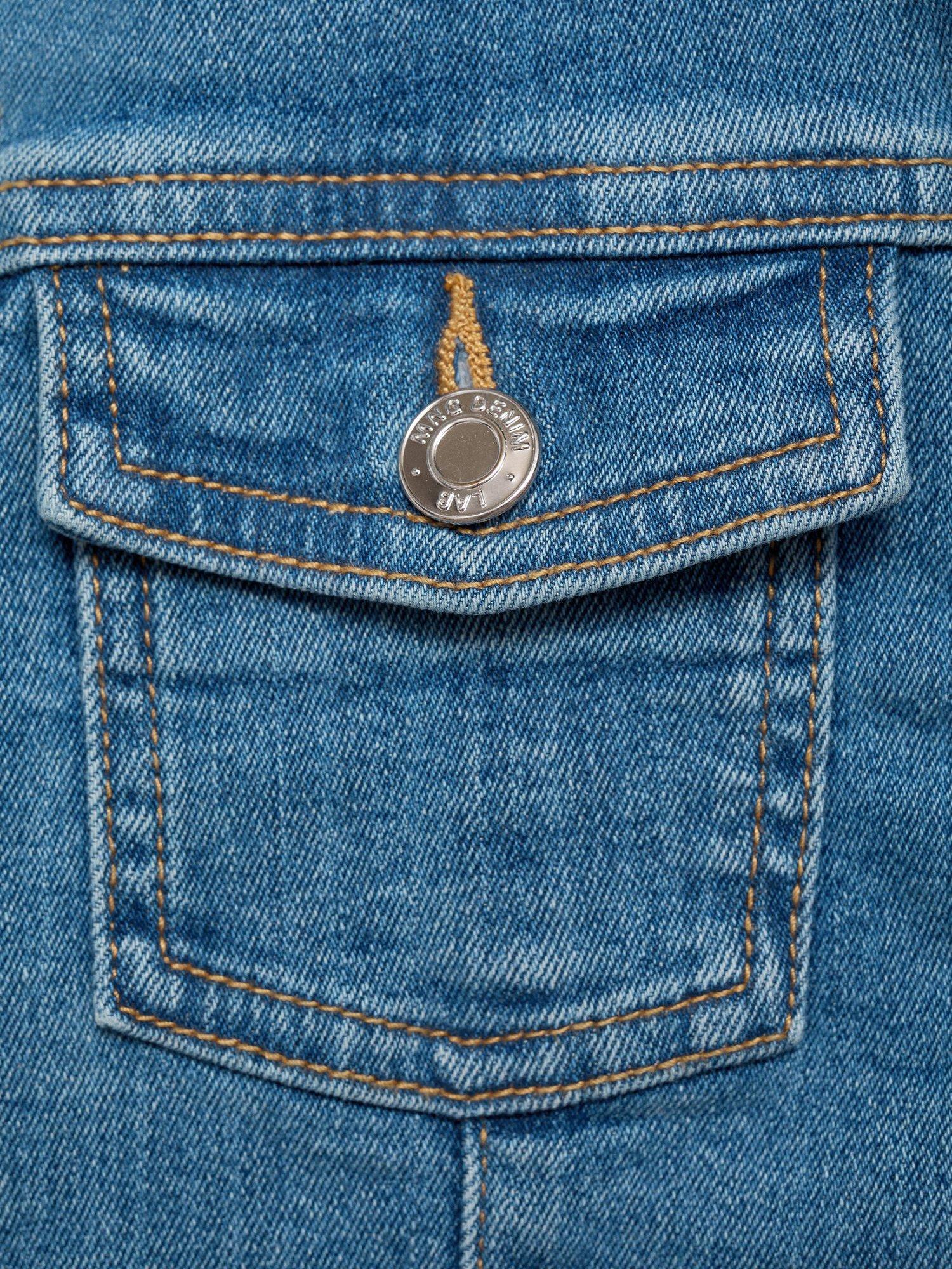 Product image 4 of 4, which shows Mango Kids' Allegra Demin Jacket, Mid Blue, 7 years