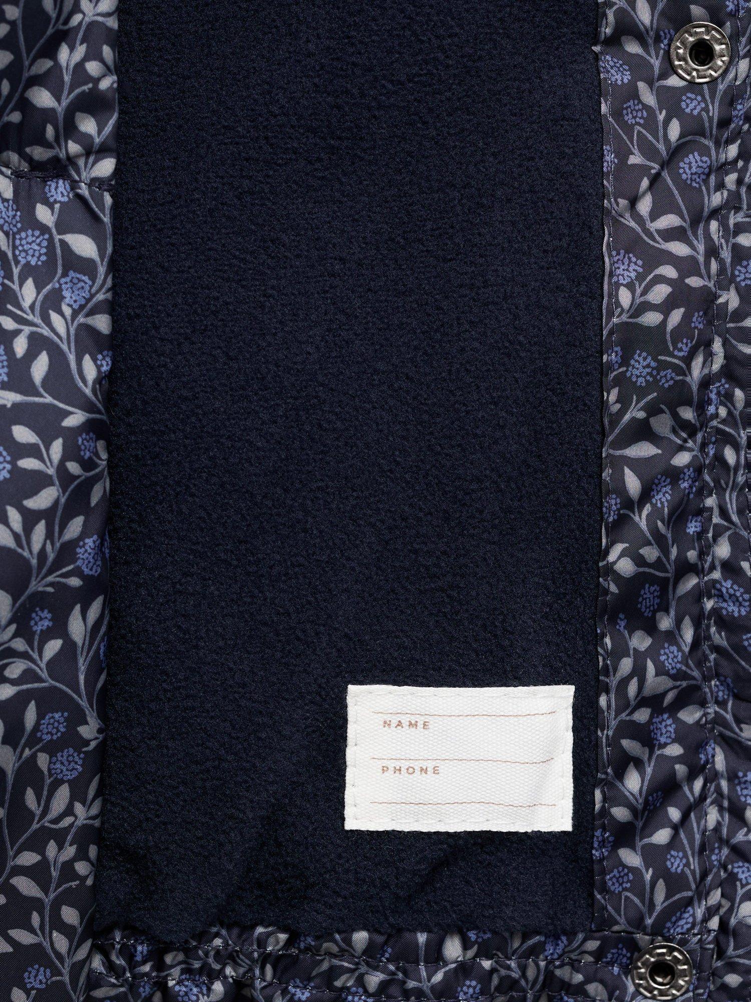 Product image 3 of 4, which shows Mango Kids' Anna Quilted Hooded Coat, Dark Blue, 11 yrs